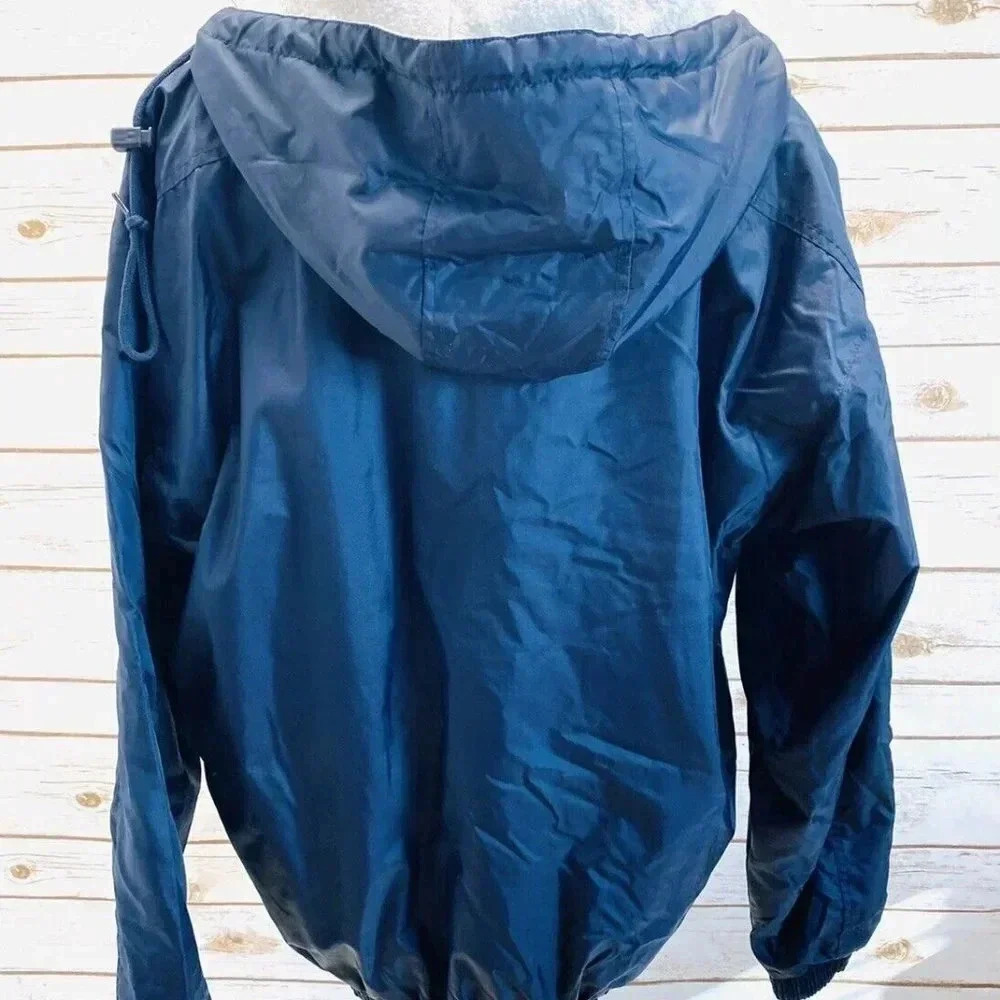 B&B SPORTS Men Zip Up Lined Hoodie Blue Casual Windbreaker Jacket Size Large - Picture 6 of 12